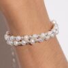 Pulsera perlas de rio y balines de plata - Imagen 2